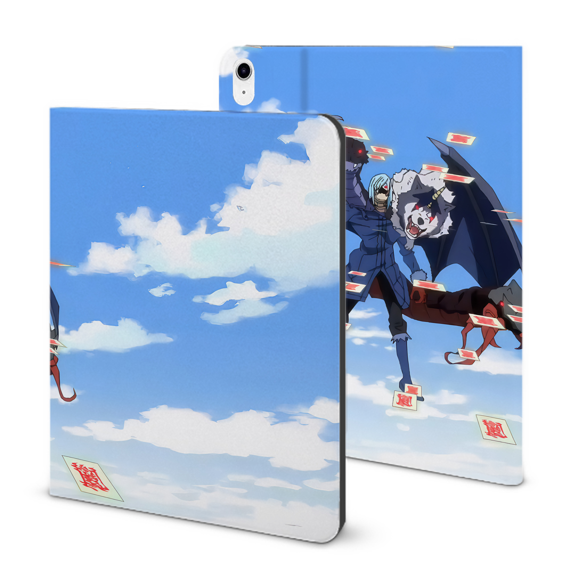 （画像用） 転スラ Regarding Reincarnated to Slime IPad ケース ブック型 PUレザー TPU 耐衝撃 軽量 薄型 ペン収納なし 全面保護 IPad 各モデル対応